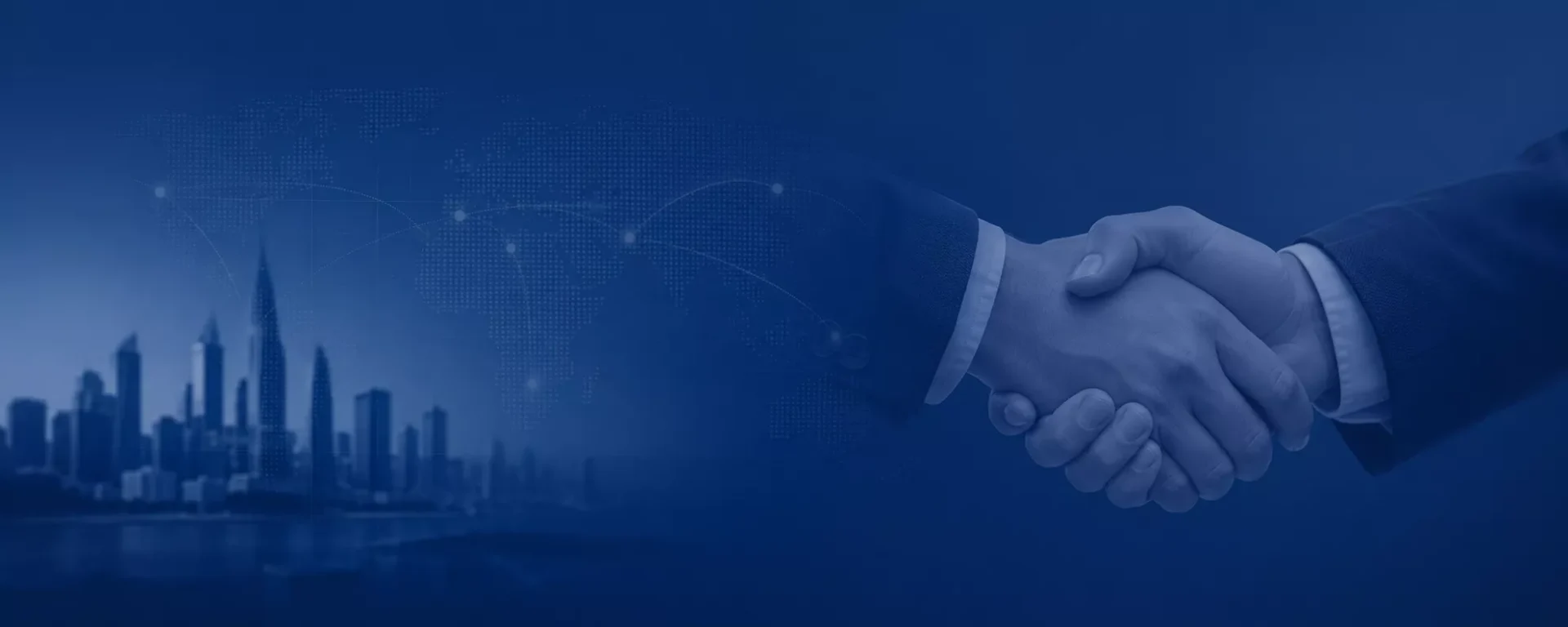 Global partnership in blue tones