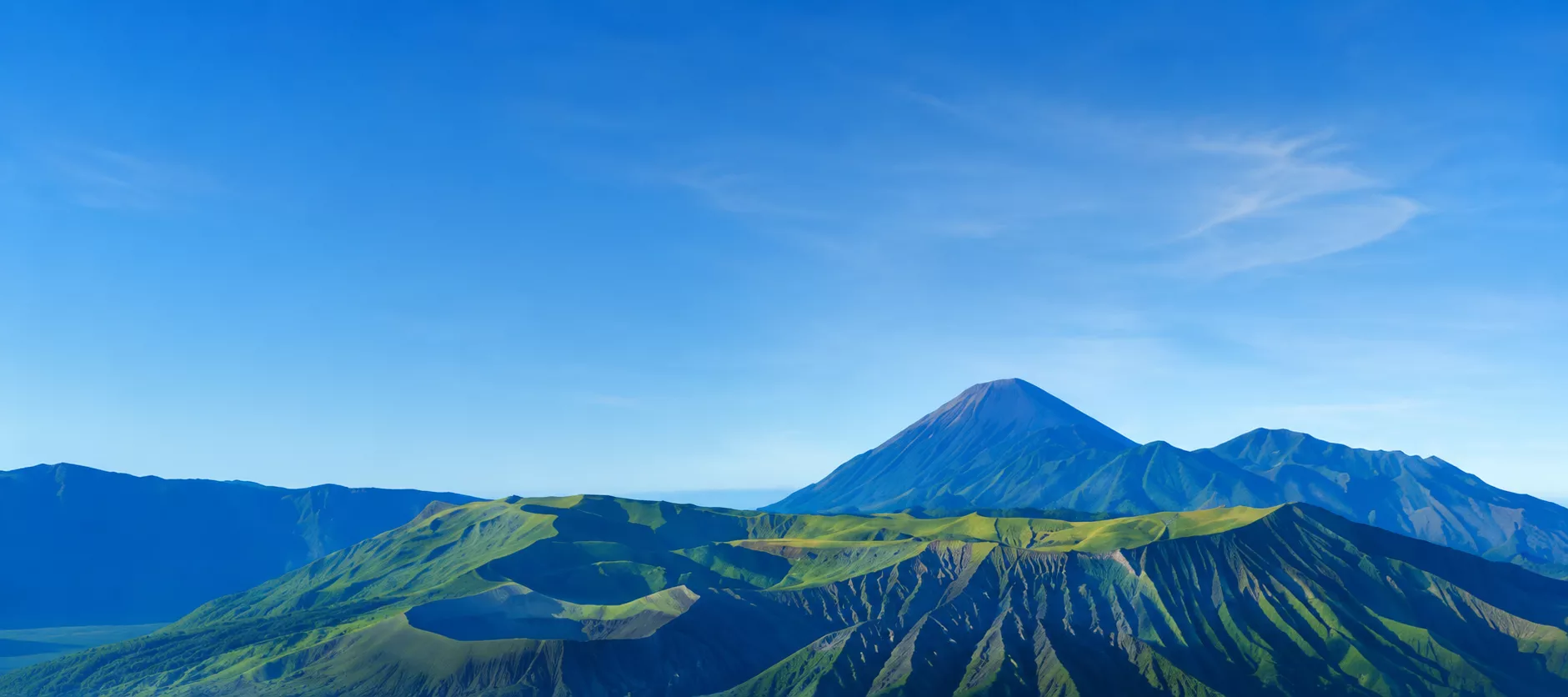 Majestic mountain panorama under clear skies